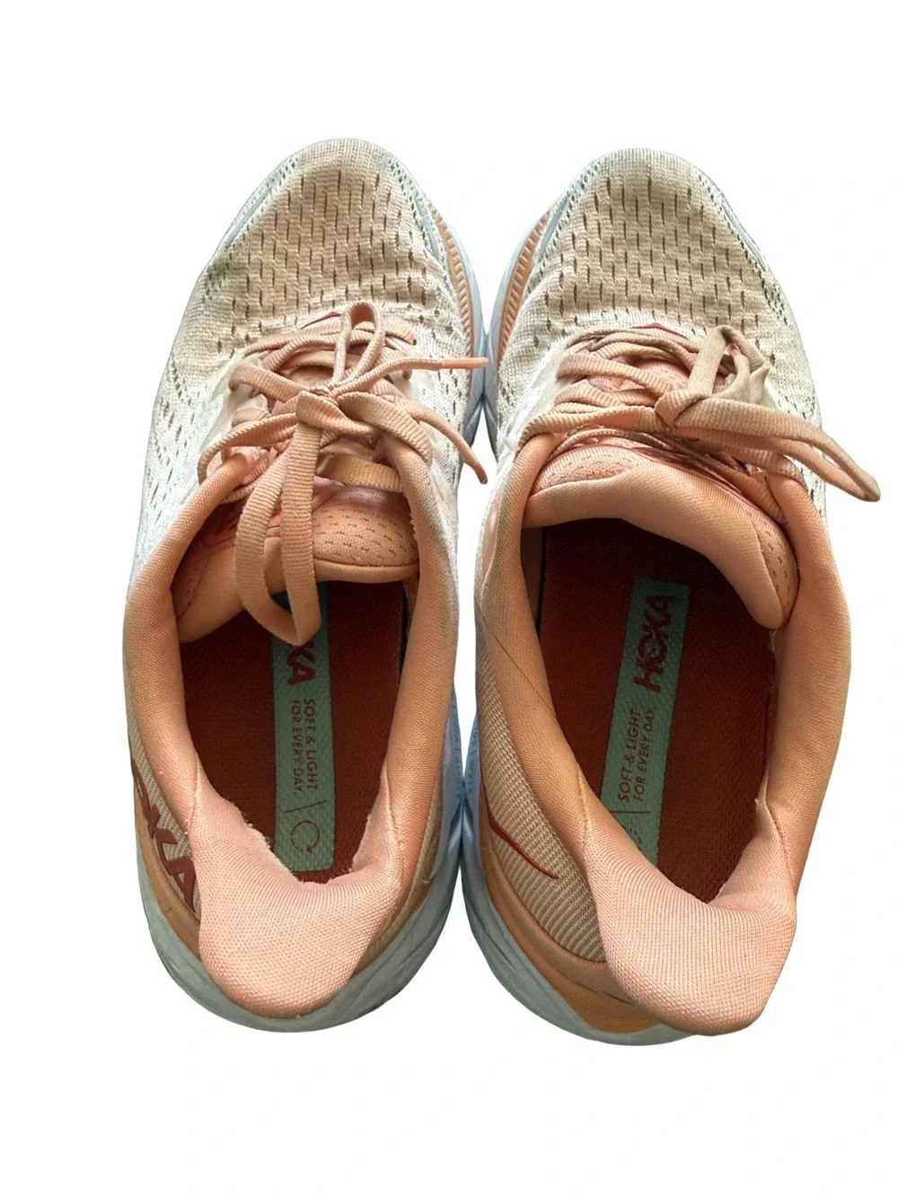 Hoka Peach Orange Knit Women's Running Shoes - Lightweight Comfort